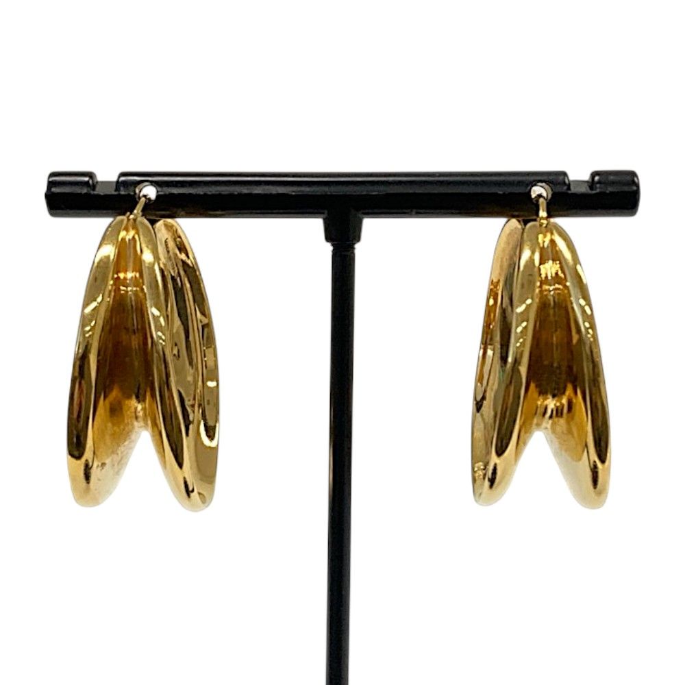 Celine Phoebe Philo Era Circle Hoop Earrings Gold Colored — view 5