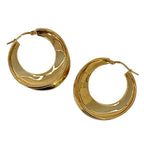 Celine Phoebe Philo Era Circle Hoop Earrings Gold Colored