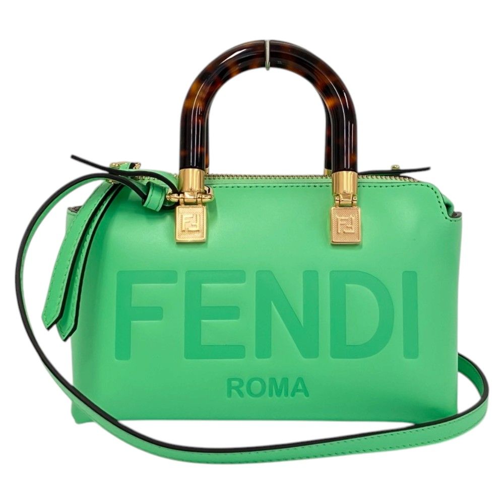 Fendi by the Way Mini Tortoiseshell 2-Way Shoulder Bag Light Green