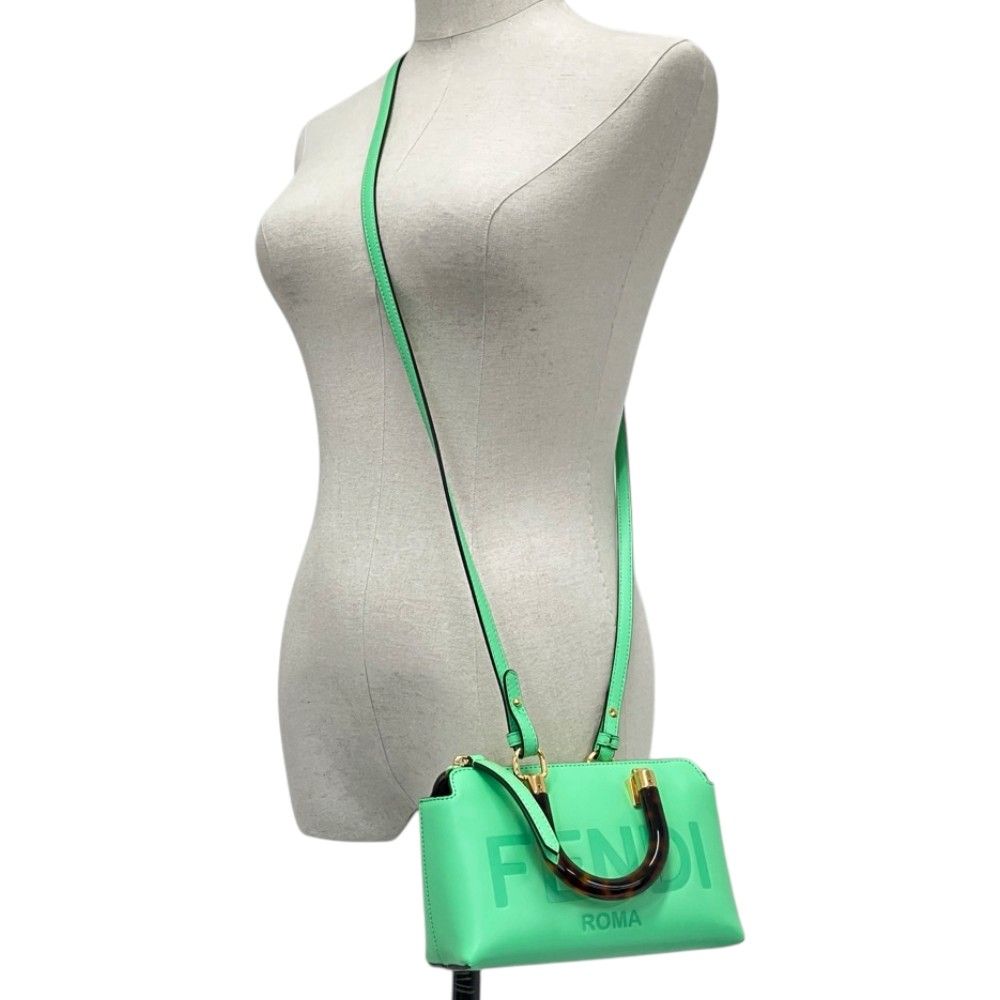 Fendi by the Way Mini Tortoiseshell 2-Way Shoulder Bag Light Green — view 7