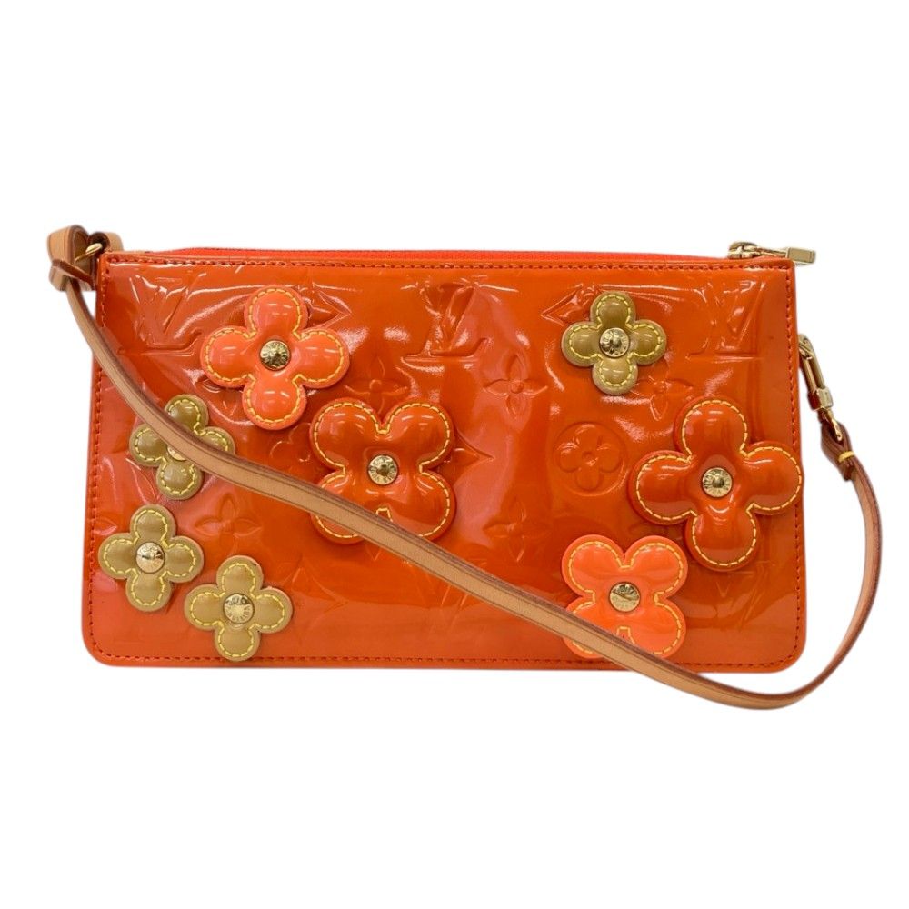 Louis Vuitton Pouch Monogram Vernis Flower Lexington Orange