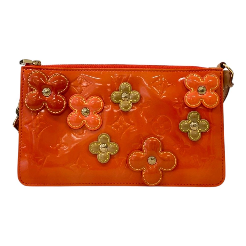 Louis Vuitton Pouch Monogram Vernis Flower Lexington Orange — view 3