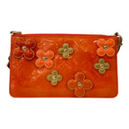 Louis Vuitton Pouch Monogram Vernis Flower Lexington Orange — view 3