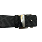 Fendi Belt FF Square Reversible Black Gray Leather Silver — view 5