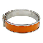 Hermes Bangle Bracelet Clic H PM Metal Silver Orange — view 4