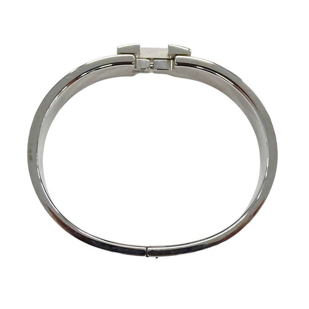 Hermes Bangle Bracelet Clic H PM Metal Silver Orange — view 5
