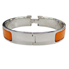 Hermes Bangle Bracelet Clic H PM Metal Silver Orange — view 3