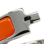 Hermes Bangle Bracelet Clic H PM Metal Silver Orange — view 8