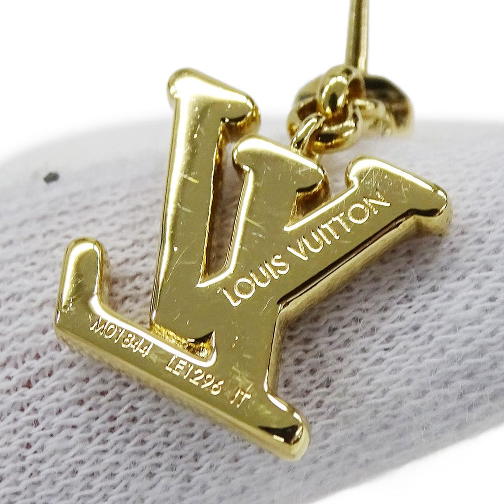 Louis Vuitton Earrings Metal Rhinestone LV Gold — view 8