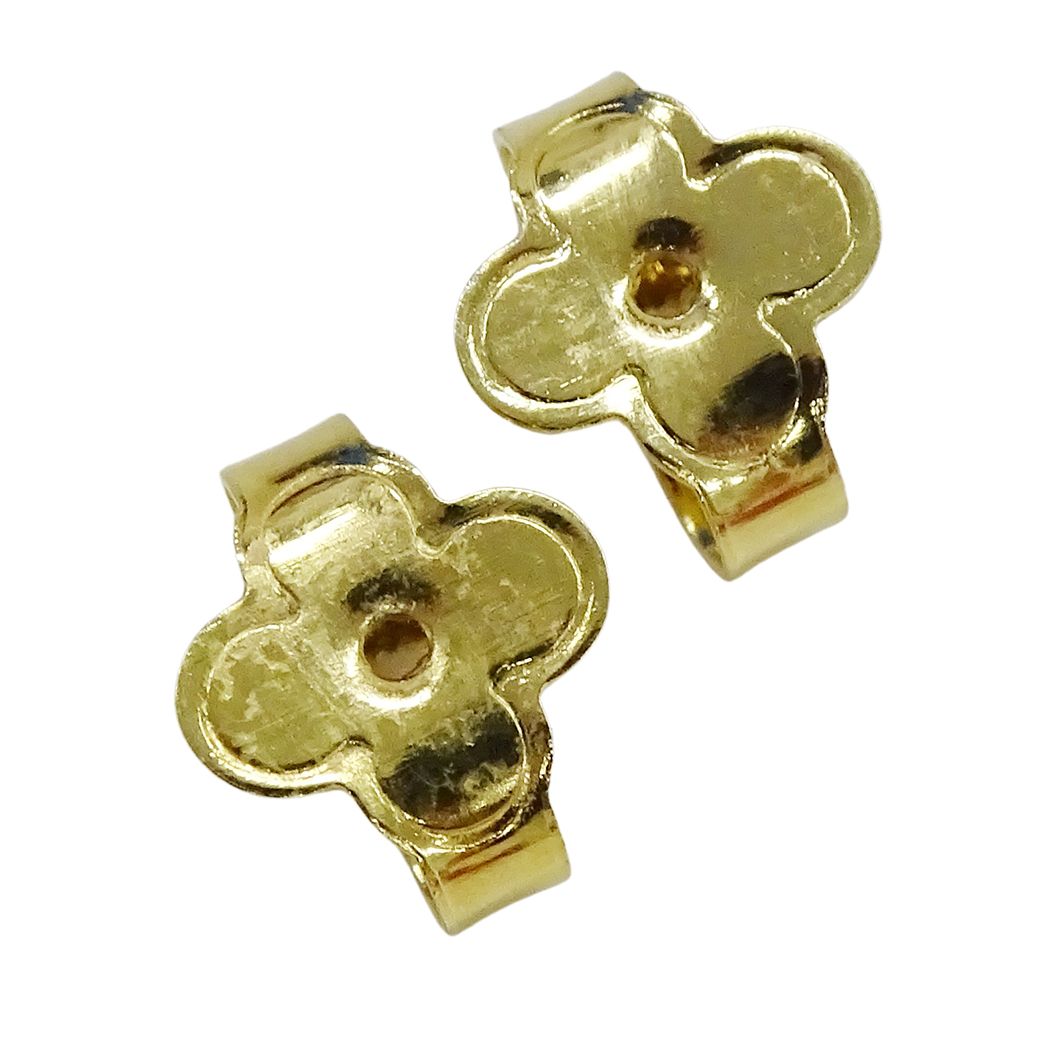Louis Vuitton Earrings Metal Rhinestone LV Gold — view 6