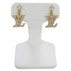 Louis Vuitton Earrings Metal Rhinestone LV Gold — view 2