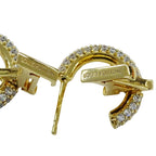 Louis Vuitton Earrings Metal Rhinestone Hoop LV Iconic Gold — view 7
