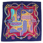 Hermes Carre 90 Festival Silk Scarf Navy Multicolor — view 2