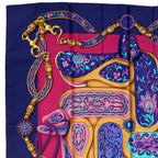 Hermes Carre 90 Festival Silk Scarf Navy Multicolor — view 3