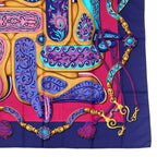 Hermes Carre 90 Festival Silk Scarf Navy Multicolor — view 6