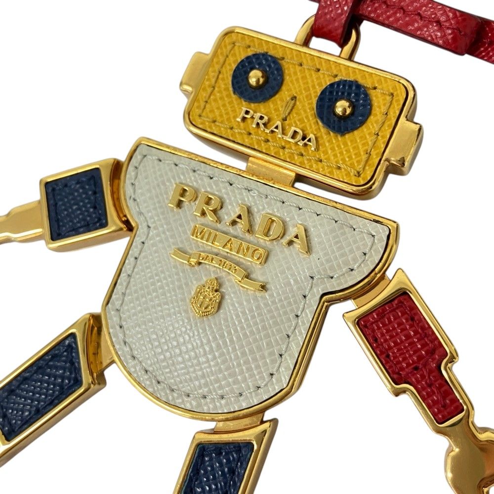 Prada Robot Charm Key Holder Key Ring Multicolor — view 3