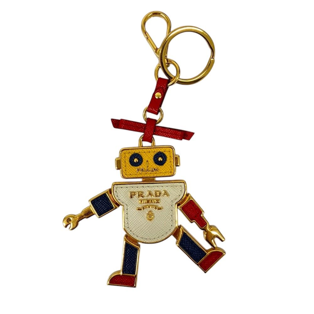Prada Robot Charm Key Holder Key Ring Multicolor
