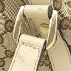 Gucci Handbag GG Abbey Canvas Leather Beige White Silver Tote — view 6