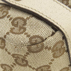 Gucci Handbag GG Abbey Canvas Leather Beige White Silver Tote — view 4