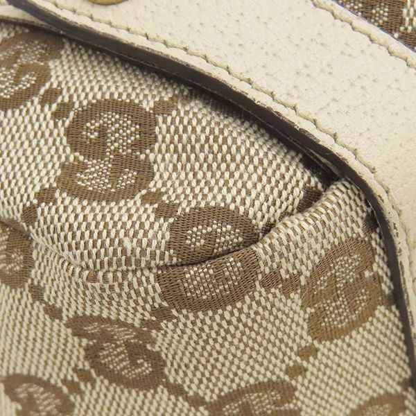 Gucci Handbag GG Abbey Canvas Leather Beige White Silver Tote — view 4