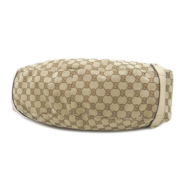 Gucci Handbag GG Abbey Canvas Leather Beige White Silver Tote — view 3