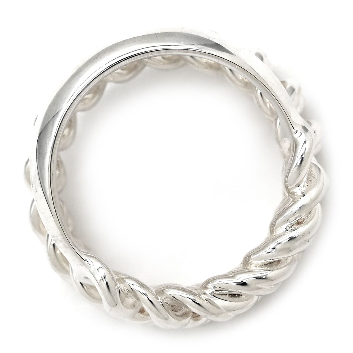 Hermes Ring Boucles Sellier Inflexible 925 Sterling Silver 51 Harness Motif — view 2