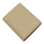 Celine Trifold Wallet Small Folded Multi Function Leather Beige Red Silver — view 2