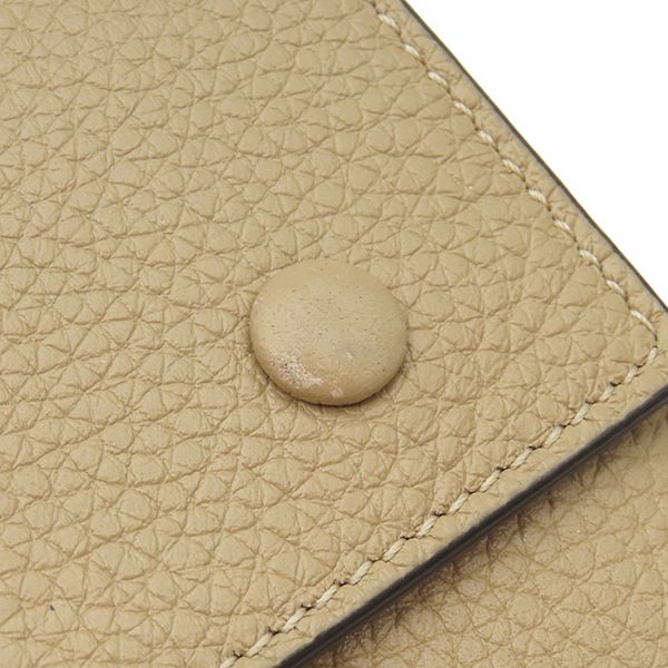 Celine Trifold Wallet Small Folded Multi Function Leather Beige Red Silver — view 6