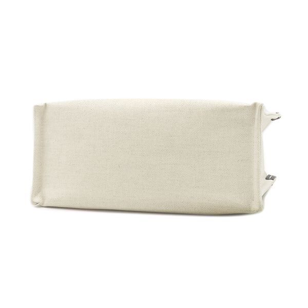 Gucci 2-Way Lido Print Mini Tote Bag Canvas Leather Ivory Navy Silver Logo — view 3