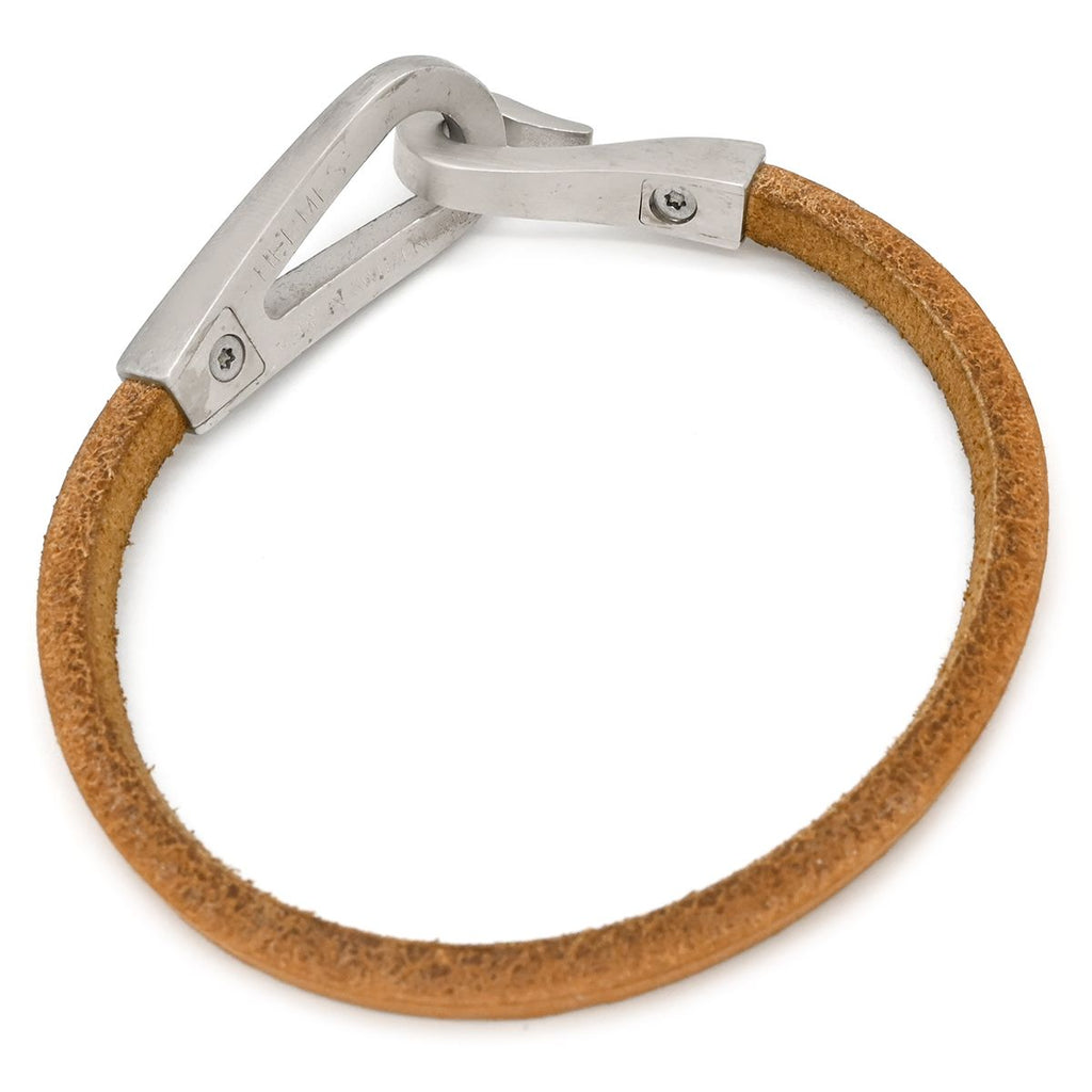 Hermes Bracelet Jumbo Jet Leather Metal Gold Silver Brown — view 2
