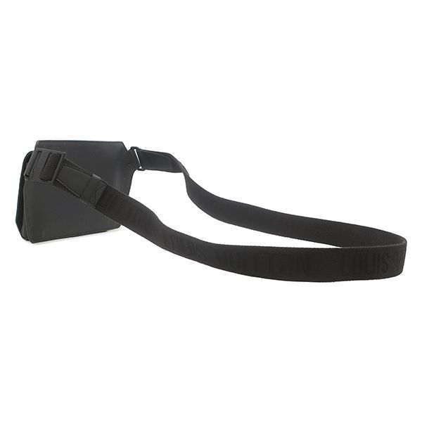 Louis Vuitton Belt Bag Take Off Sling Gray Leather Black Waist Back — view 2