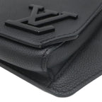 Louis Vuitton Belt Bag Take Off Sling Gray Leather Black Waist Back — view 4