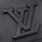 Louis Vuitton Belt Bag Take Off Sling Gray Leather Black Waist Back — view 5