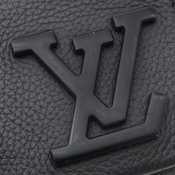 Louis Vuitton Belt Bag Take Off Sling Gray Leather Black Waist Back — view 5