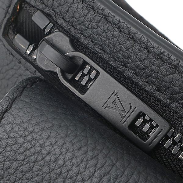 Louis Vuitton Belt Bag Take Off Sling Gray Leather Black Waist Back — view 8