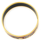 Hermes Bangle Enamel GM Shell Motif Cloisonne Red Multicolor Gold Sea Creatures — view 2