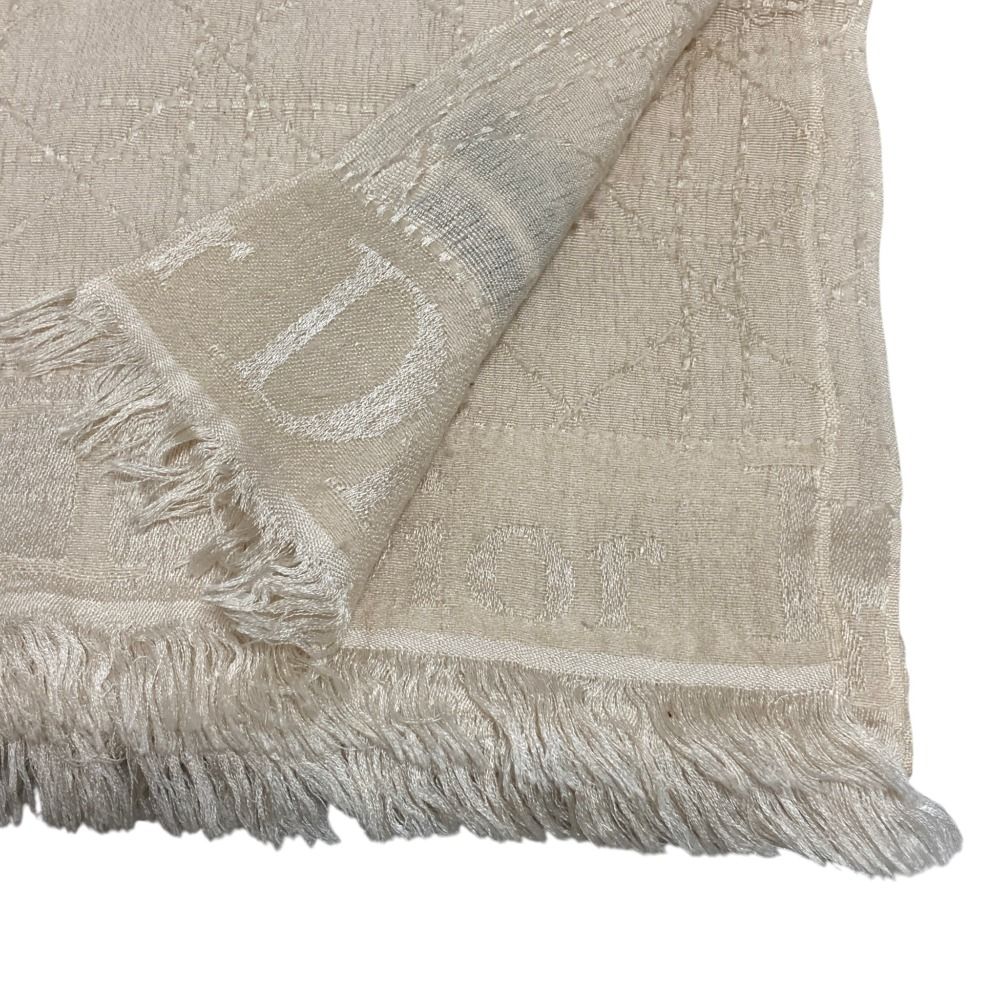 Dior Wool Silk Cannage Jacquard Scarf Light Beige — view 5