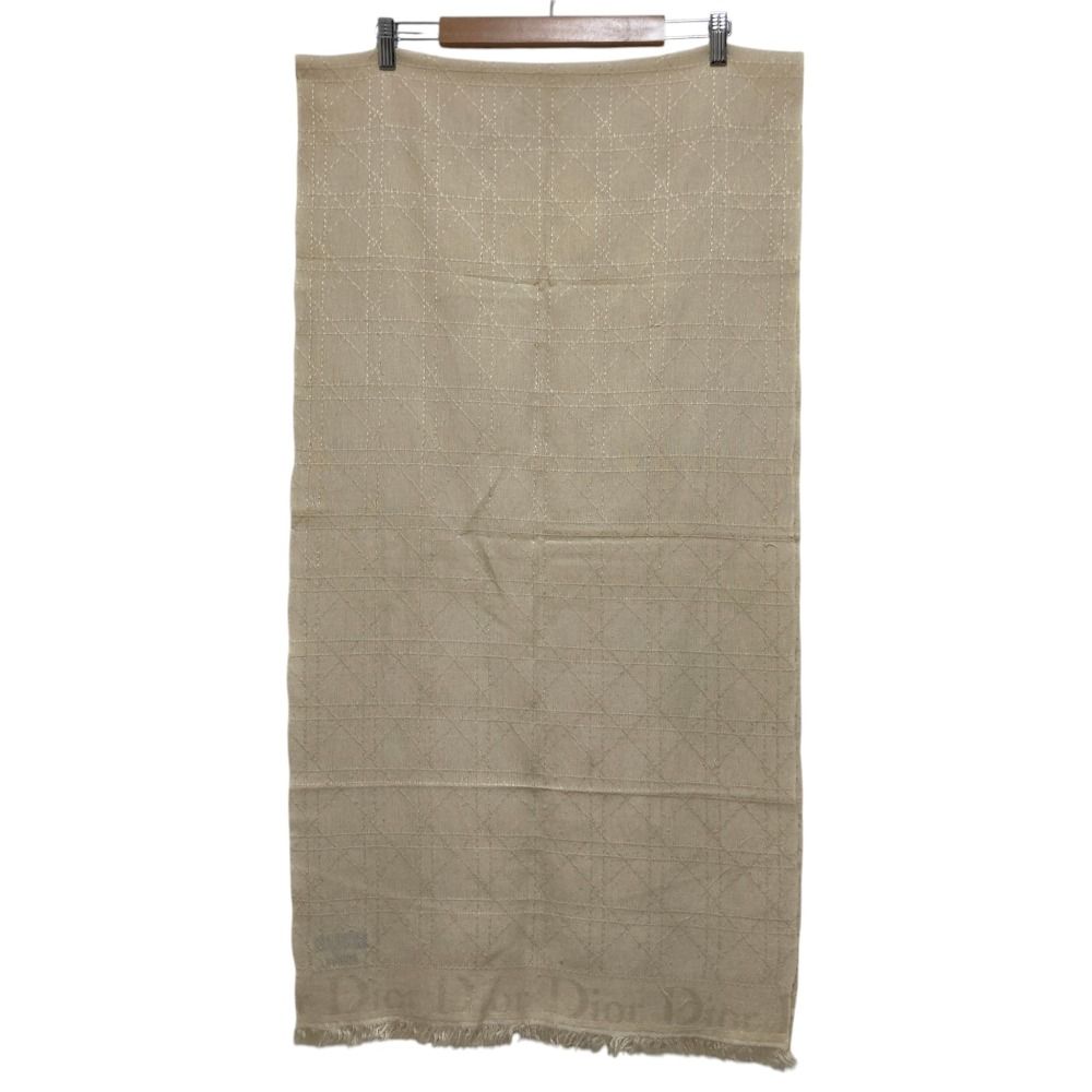 Dior Wool Silk Cannage Jacquard Scarf Light Beige