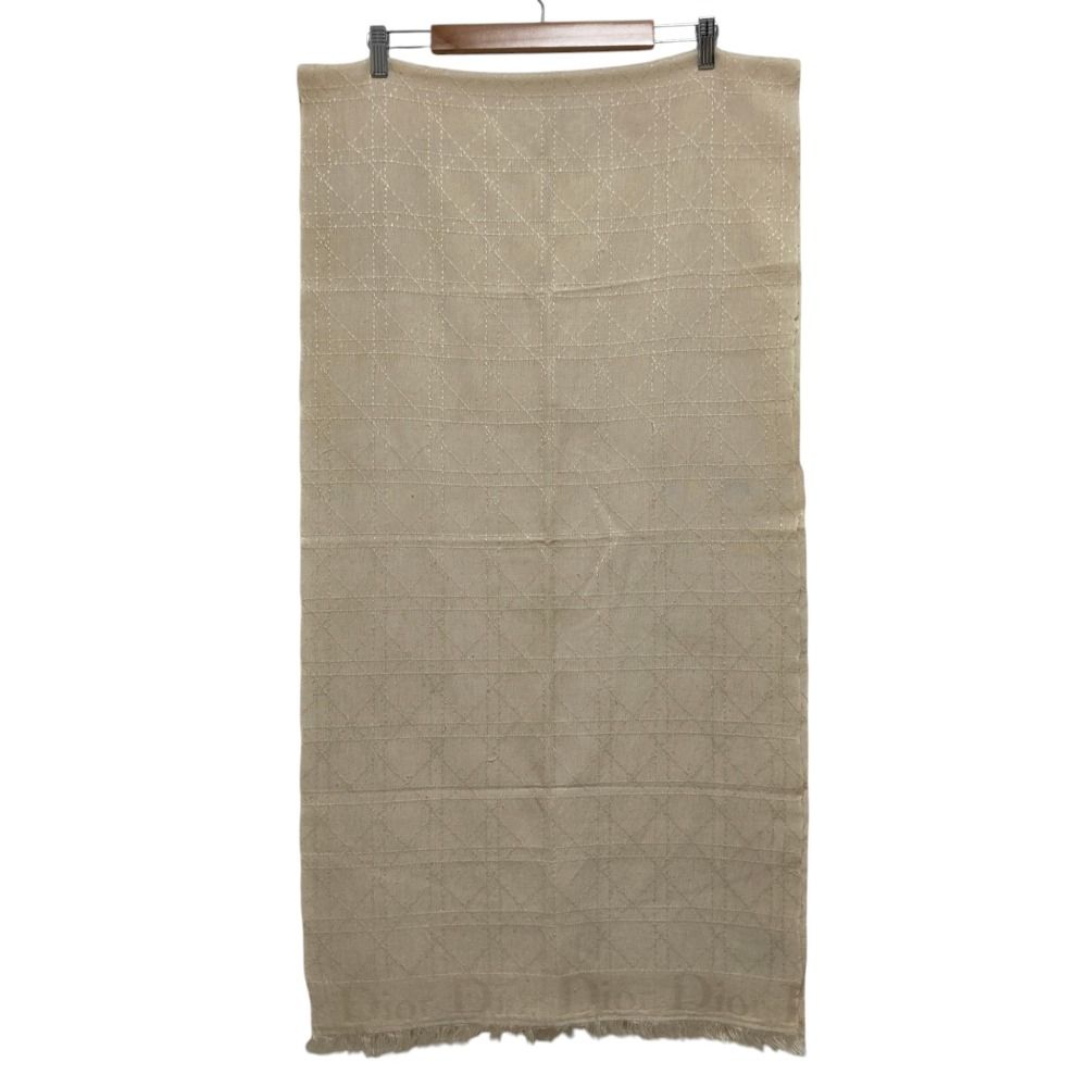 Dior Wool Silk Cannage Jacquard Scarf Light Beige — view 2