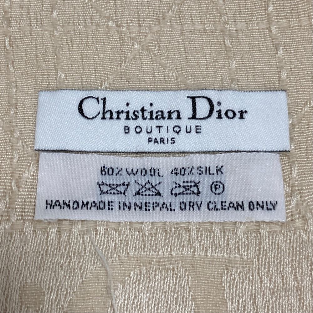Dior Wool Silk Cannage Jacquard Scarf Light Beige — view 3