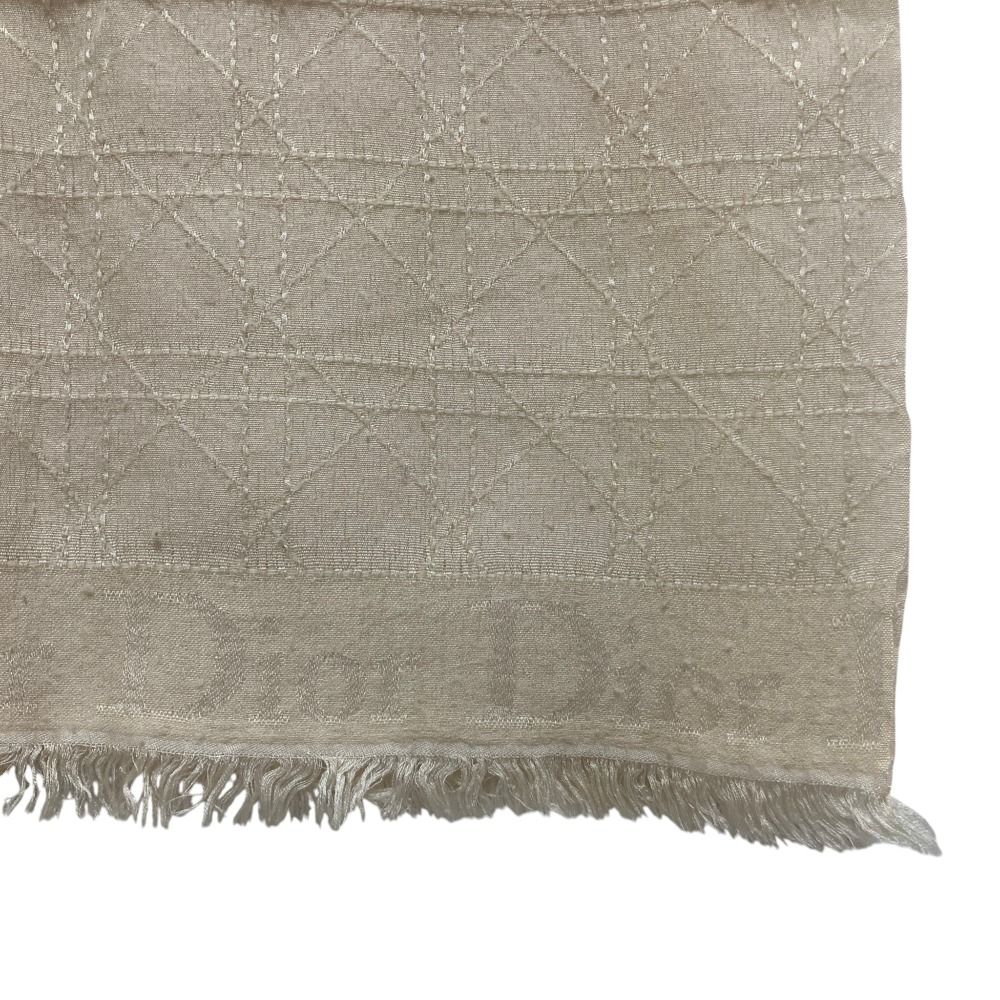 Dior Wool Silk Cannage Jacquard Scarf Light Beige — view 4