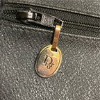 Dior Vintage Honeycomb Logo Shoulder Bag Black — view 7