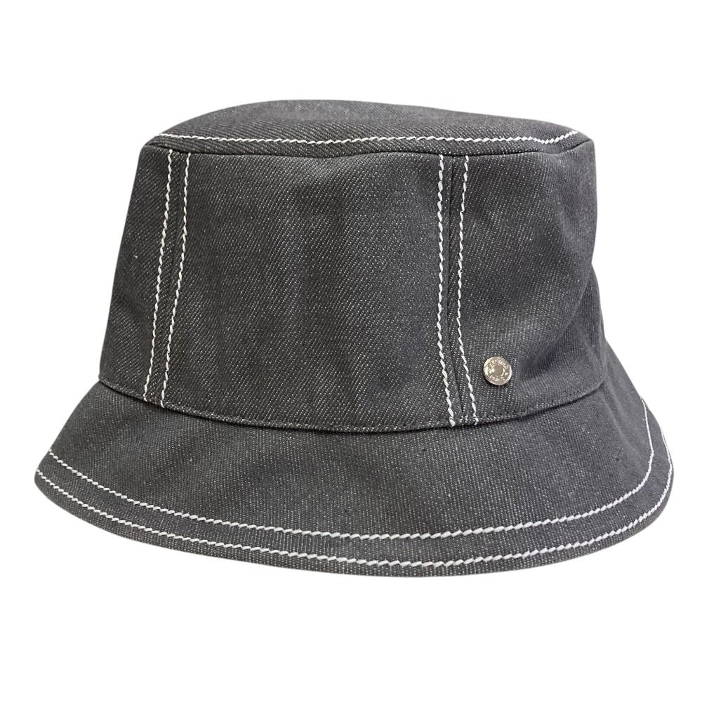 Hermes Calvi Bucket Hat Sellier Buttons Gray Spring Summer Fall Winter