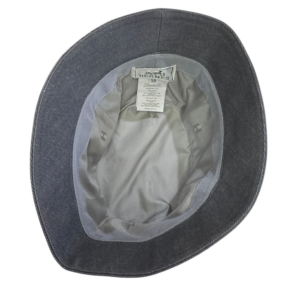 Hermes Calvi Bucket Hat Sellier Buttons Gray Spring Summer Fall Winter — view 7