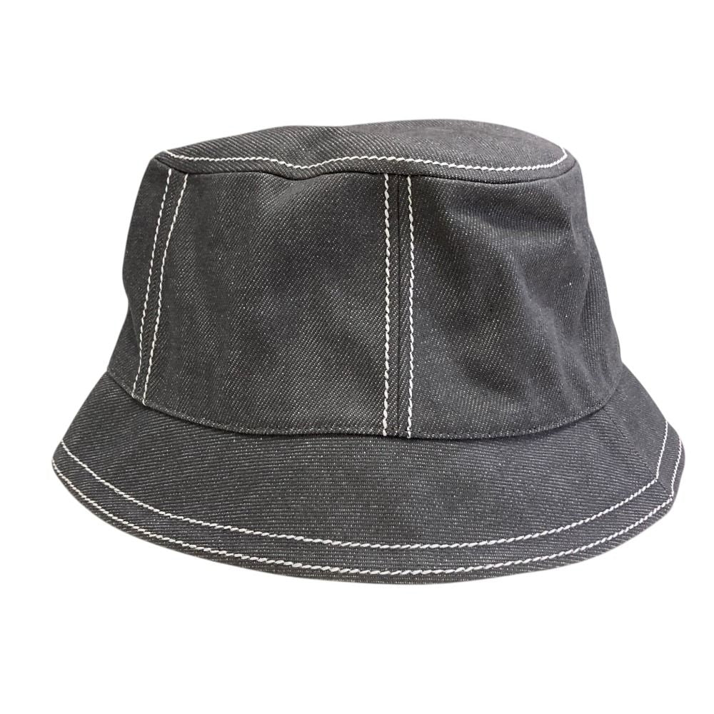 Hermes Calvi Bucket Hat Sellier Buttons Gray Spring Summer Fall Winter — view 3