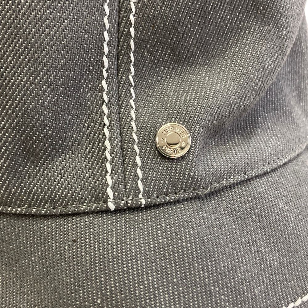 Hermes Calvi Bucket Hat Sellier Buttons Gray Spring Summer Fall Winter — view 5