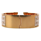Hermes Clic Clac H GM Son du H Print Bangle Bracelet Beige White Gold Colored — view 5