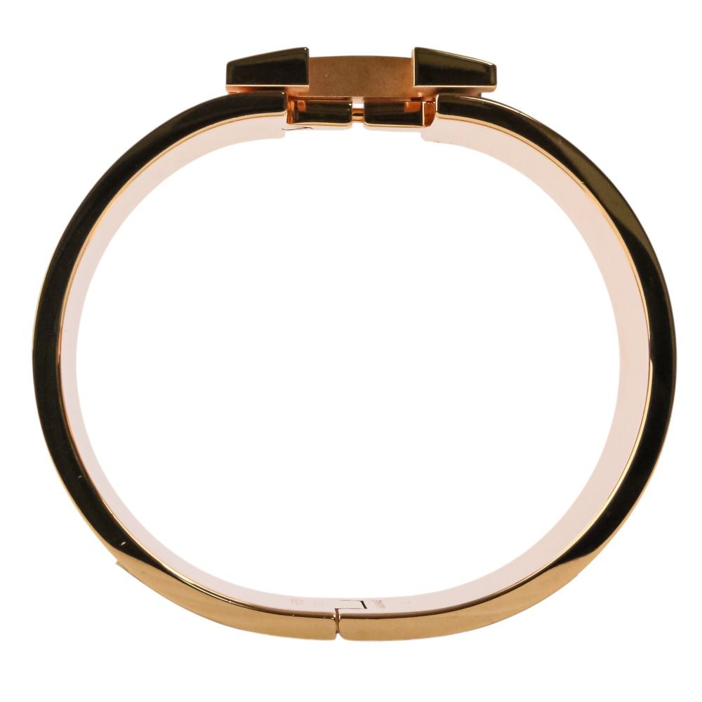 Hermes Clic Clac H GM Son du H Print Bangle Bracelet Beige White Gold Colored — view 7