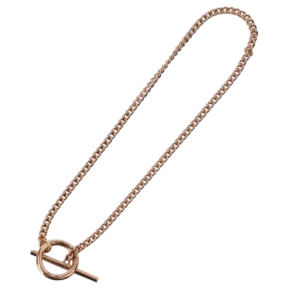 Hermes 750 Pink Gold Echappe Toggle Motif Chaine D'ancre Bracelet — view 8