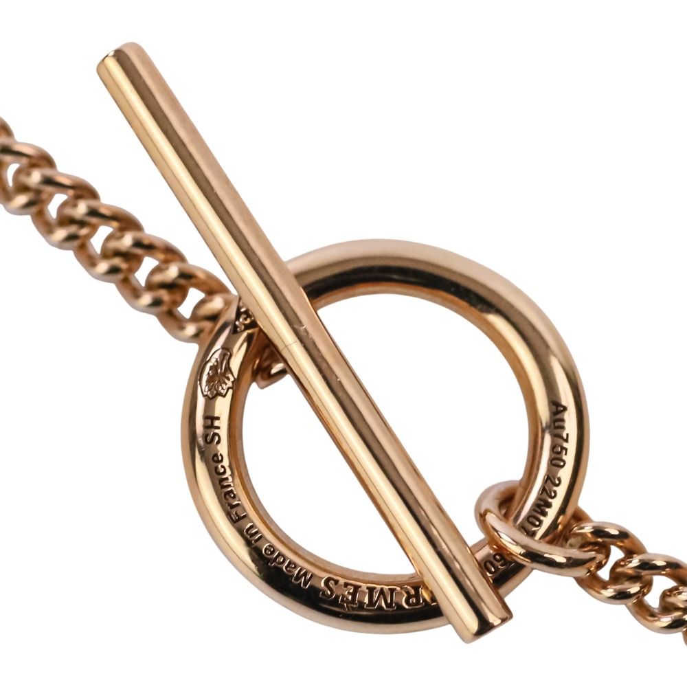 Hermes 750 Pink Gold Echappe Toggle Motif Chaine D'ancre Bracelet — view 3